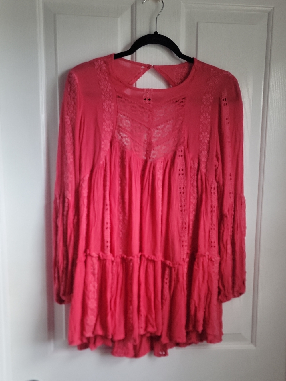 Free People Crochet Peasant Tunic New Nwt Sweet Dreams Shirt Top Xs X Small
